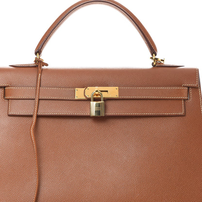 Hermes Courchevel Kelly Sellier 32 Gold 8 of 17