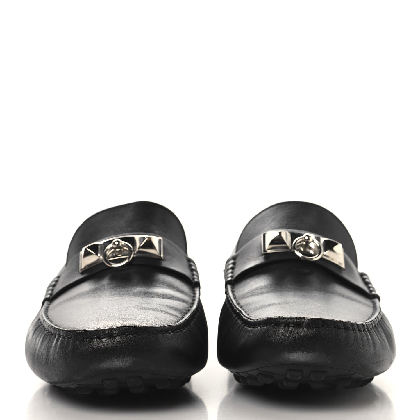 Supple Calfskin Mens Irving Driving Moccasin Loafers 43 Black