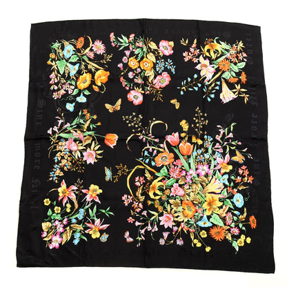 Gucci Silk Floral Amore Square Scarf Black 1 of 3