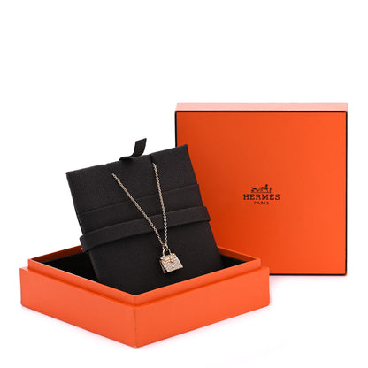 Hermes 18K Rose Gold Diamond Kelly Amulette Pendant Necklace 5 of 5