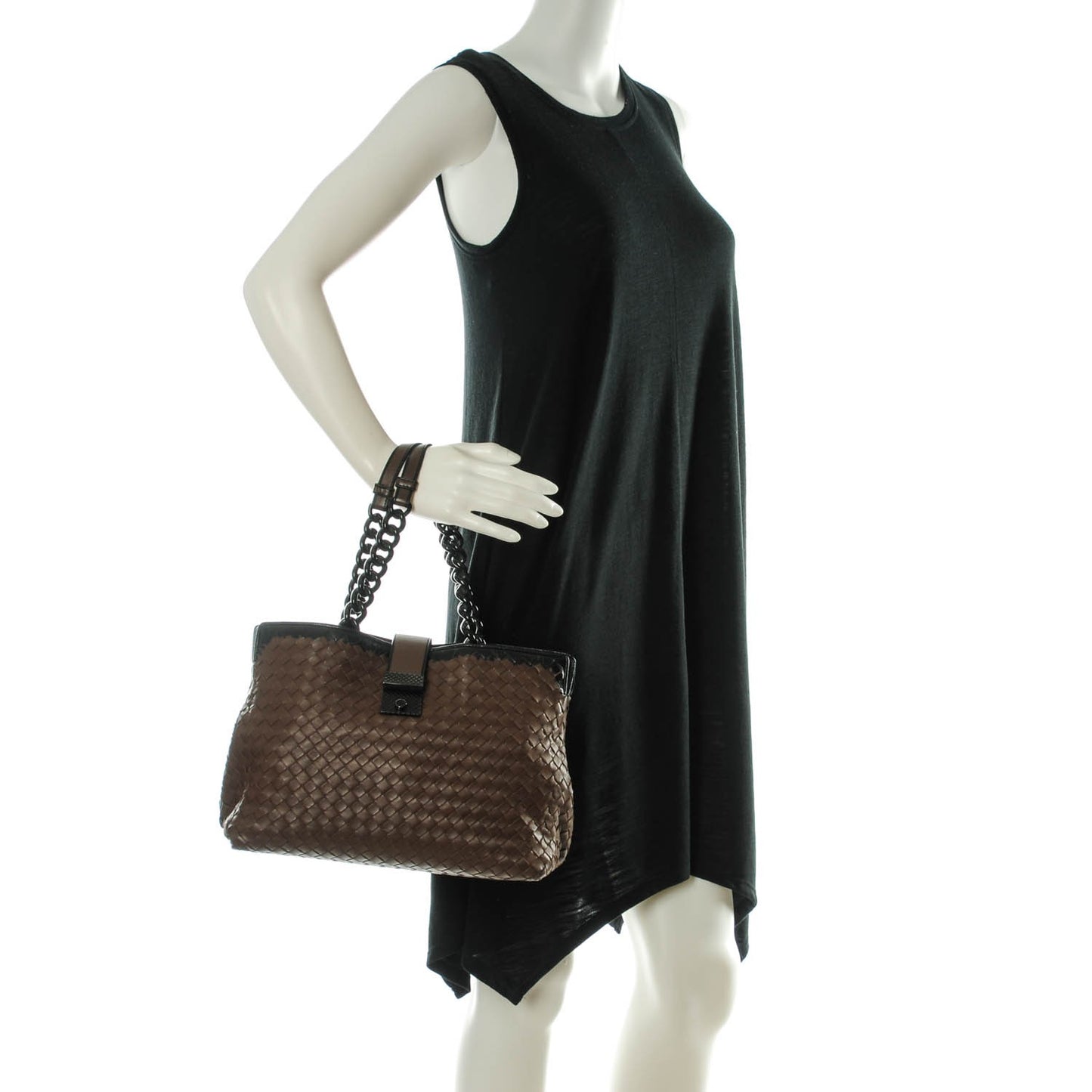 Nappa Intrecciato Karung Glass Tote Brown