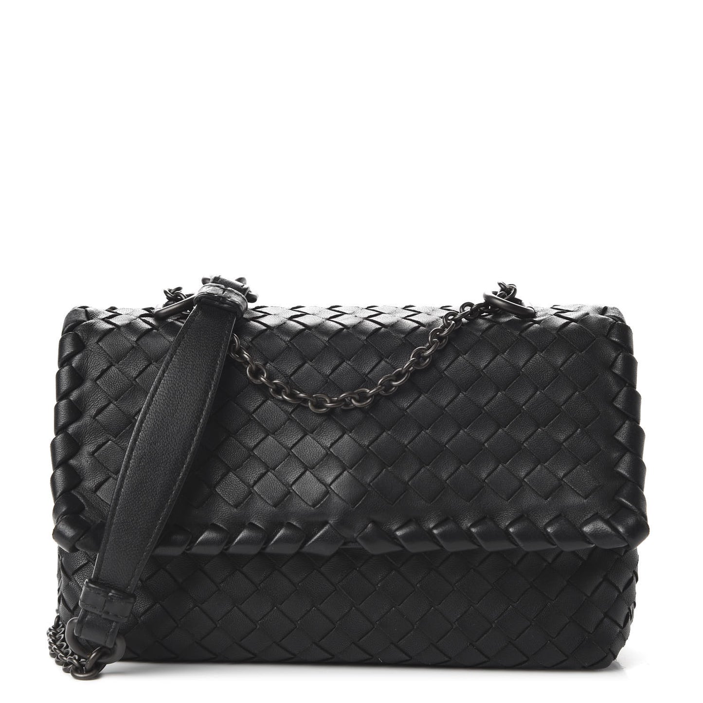Nappa Intrecciato Baby Olimpia Shoulder Bag Black