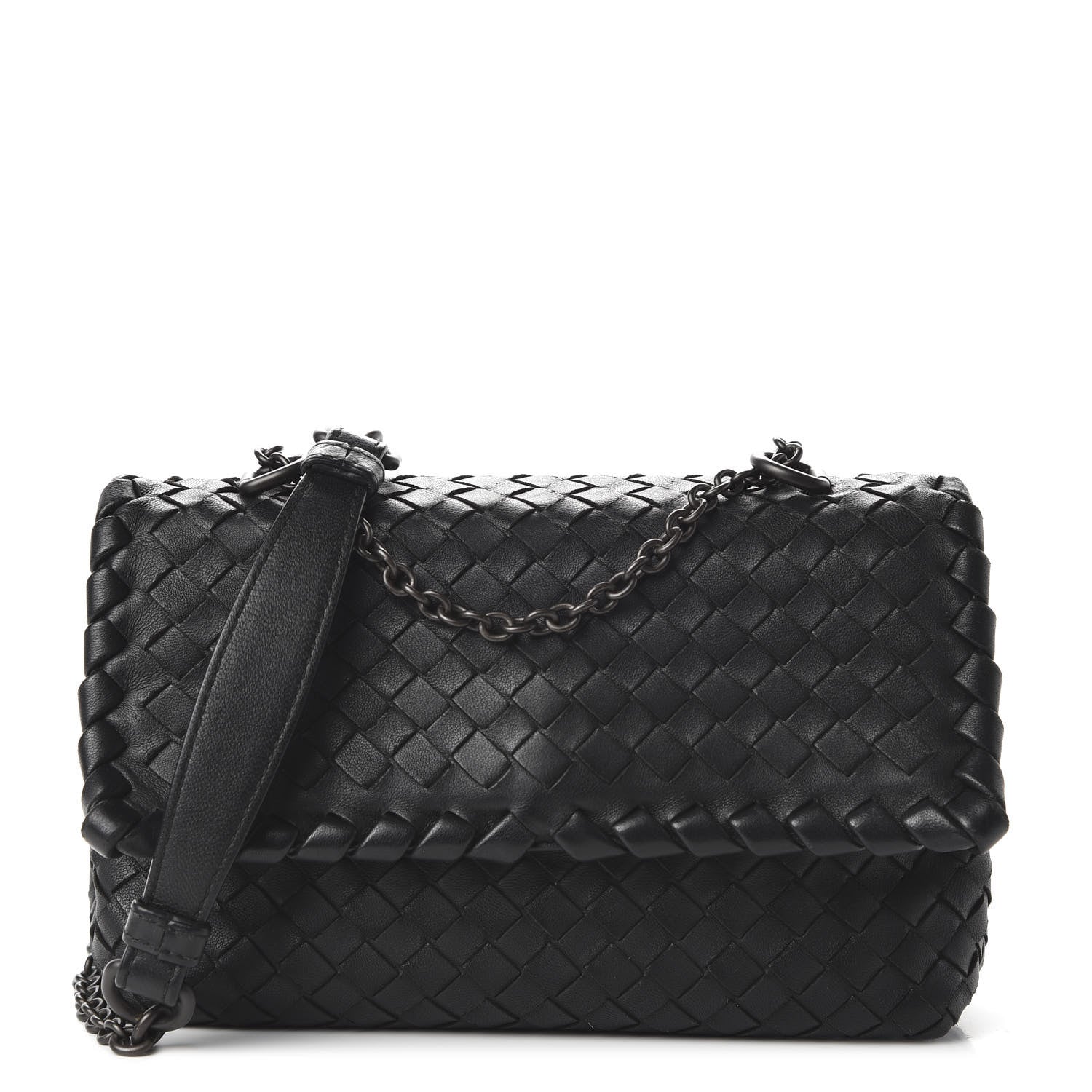 Bottega Veneta Nappa Intrecciato Baby Olimpia Shoulder Bag Black 1 of 10