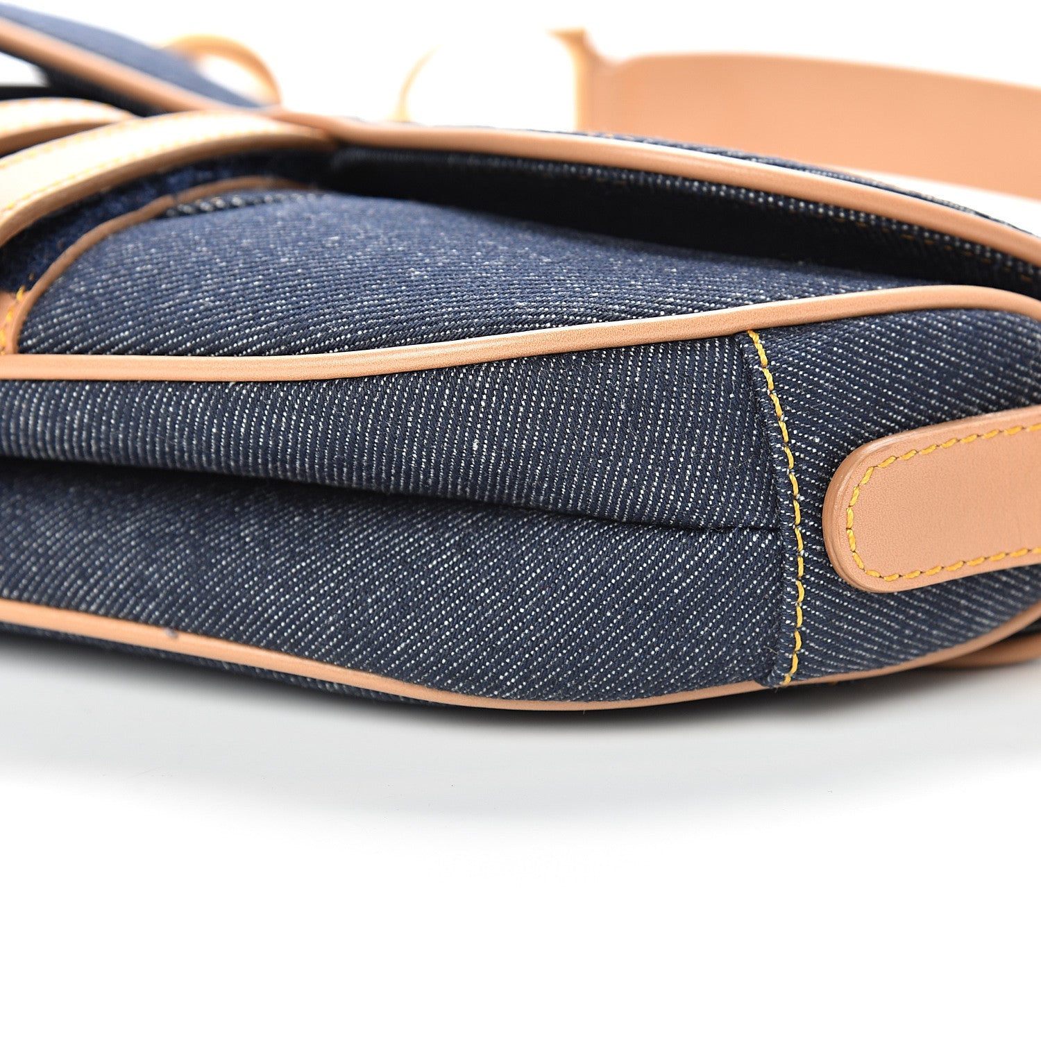 Christian Dior Denim Calfskin Saddle Bag Blue 9 of 10