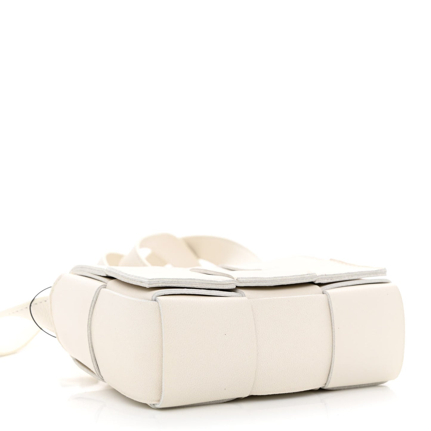 Lambskin Maxi Intrecciato Extra Mini Cassette Crossbody Bag White