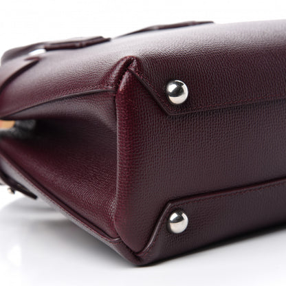 Burberry Grainy Calfskin House Check Small Banner Tote Mahogany Red 7 of 12