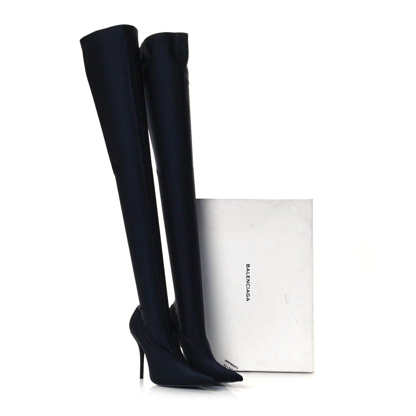 Spandex Pointed Toe Knife Thigh High Boots 39 Black