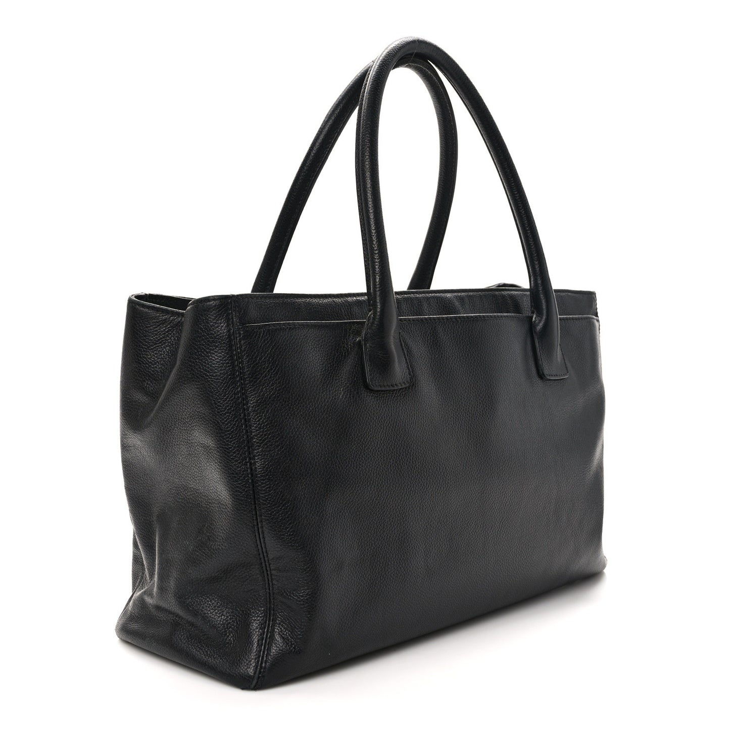 Calfskin Cerf Executive Shopper Tote Black