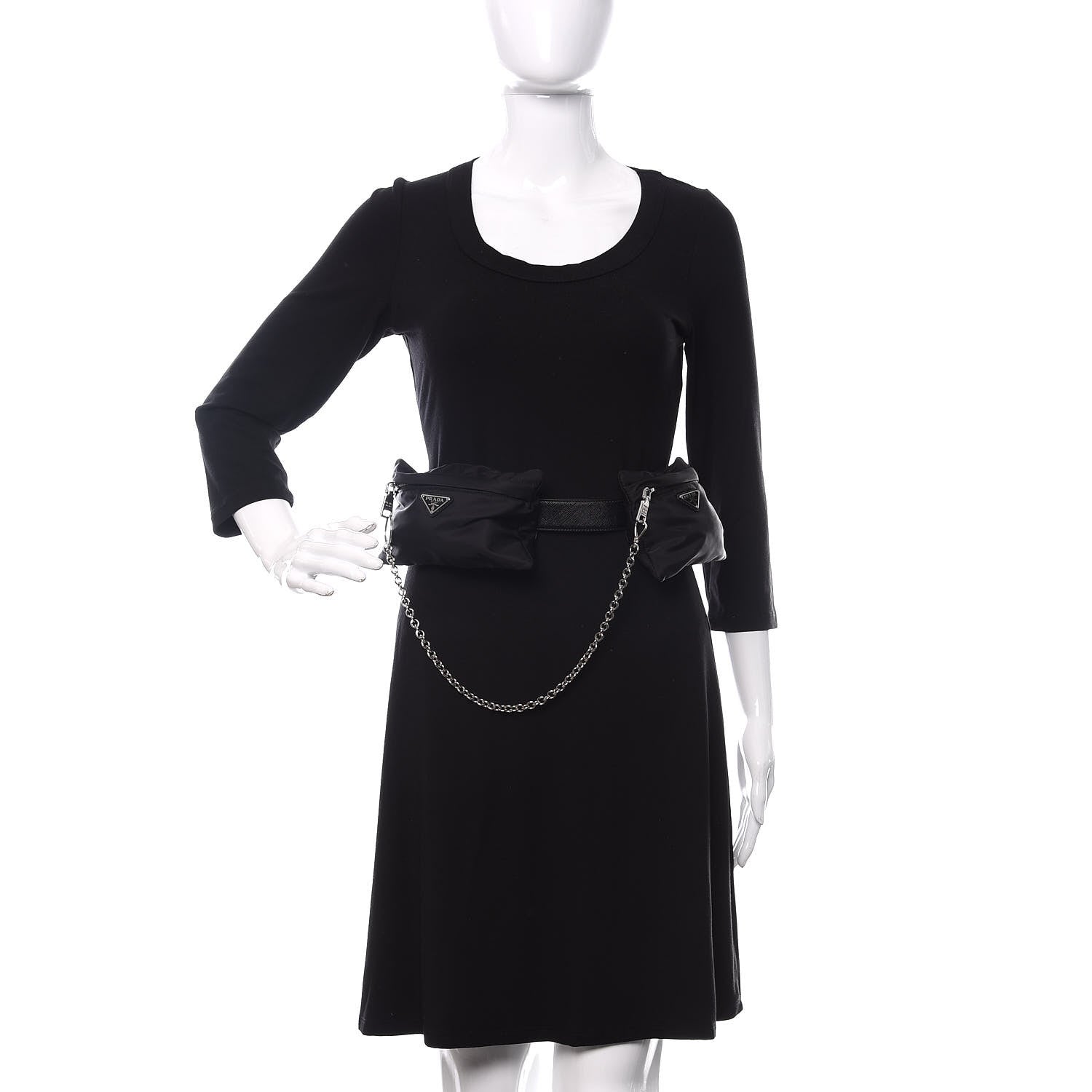Prada Tessuto Nylon Saffiano Belt Bag 100 40 Black 2 of 9