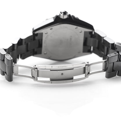 Chanel Stainless Steel Ceramic Diamond 38mm J12 Quartz Watch Black 7 of 8