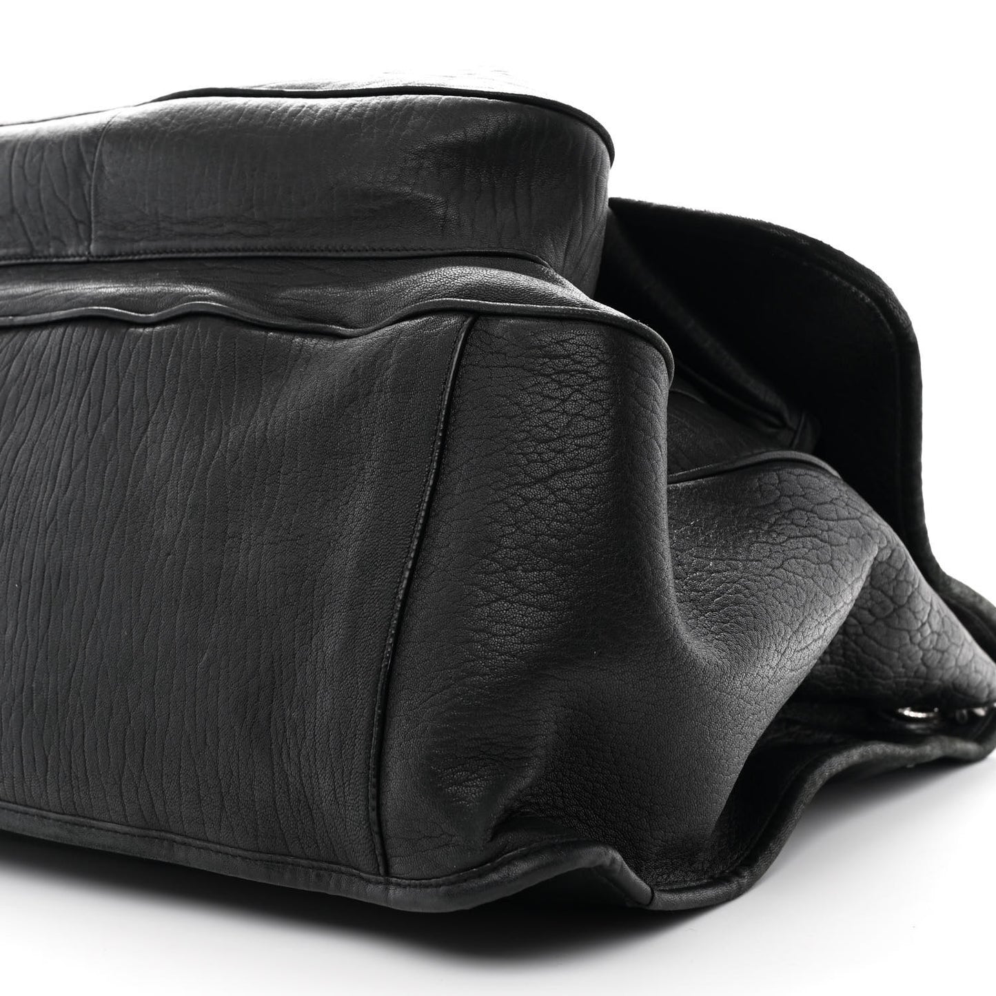 Grained Lambskin Monogram Oversized Niki Chain Satchel Black