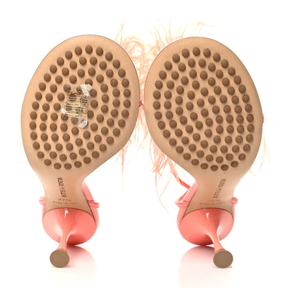 Bottega Veneta Lambskin Feather Dot Sandals 37.5 Flamingo 5 of 7