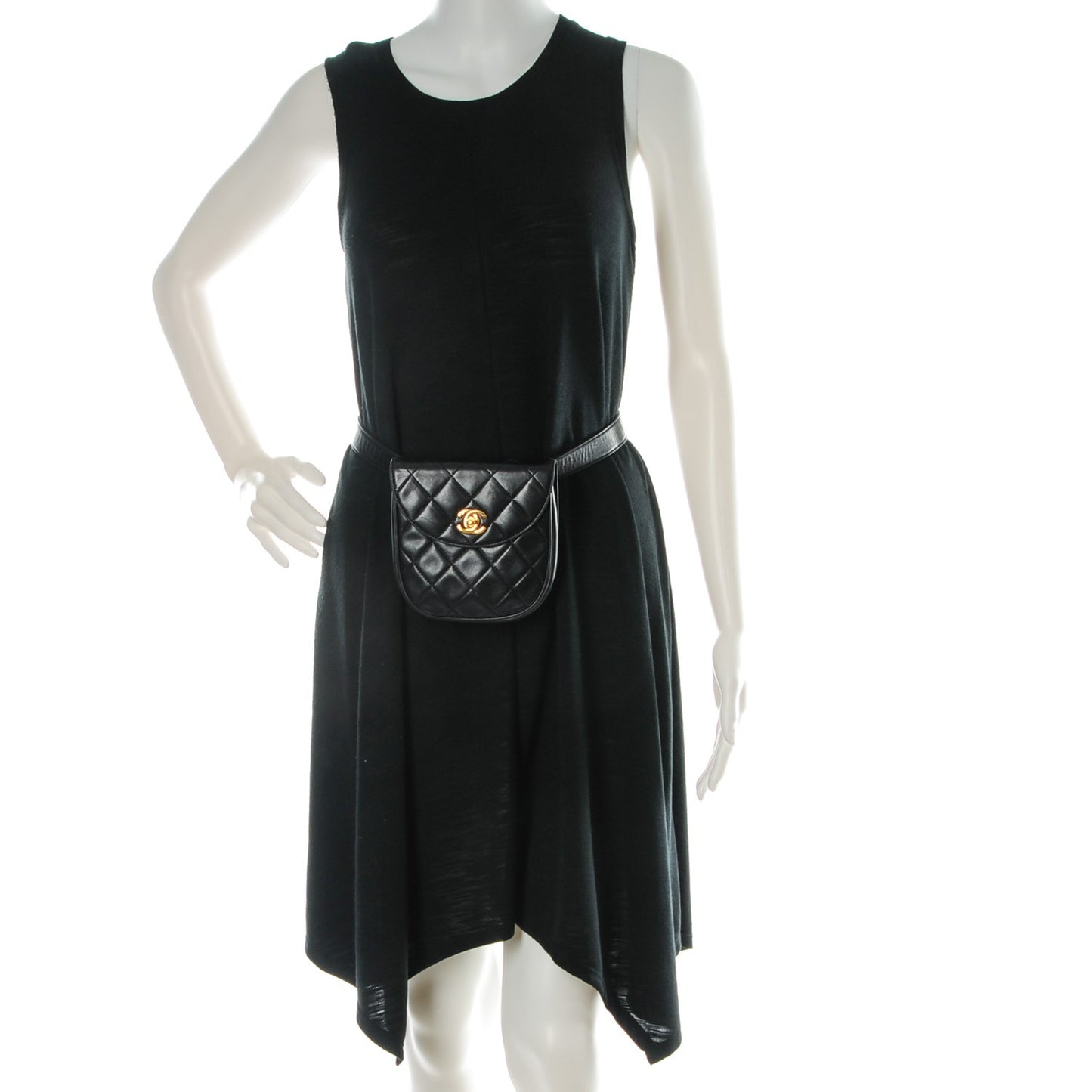 Lambskin Quilted Flap Waist Belt Bag 80 32 Black