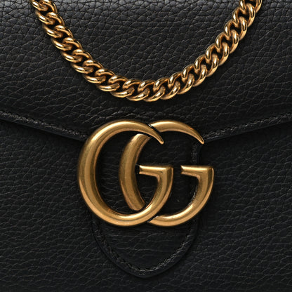 Gucci Calfskin GG Marmont Chain Wallet Black 6 of 8