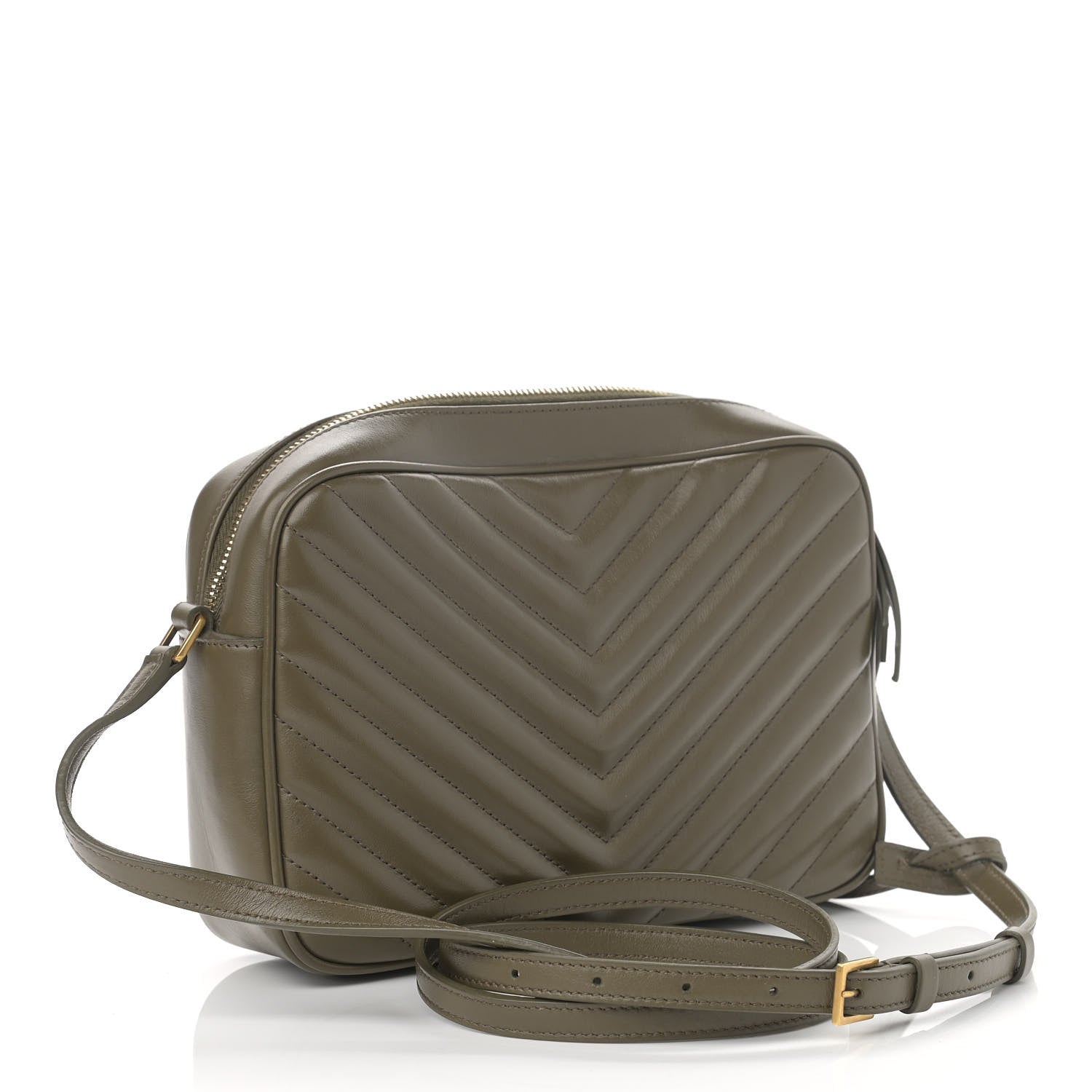 Saint Laurent Calfskin Matelasse Monogram Lou Camera Bag Military Olive 2 of 10