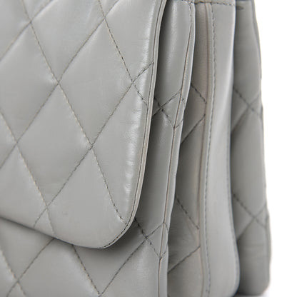 Chanel Lambskin Quilted Large 3 Flap Bag Grey 16 of 20