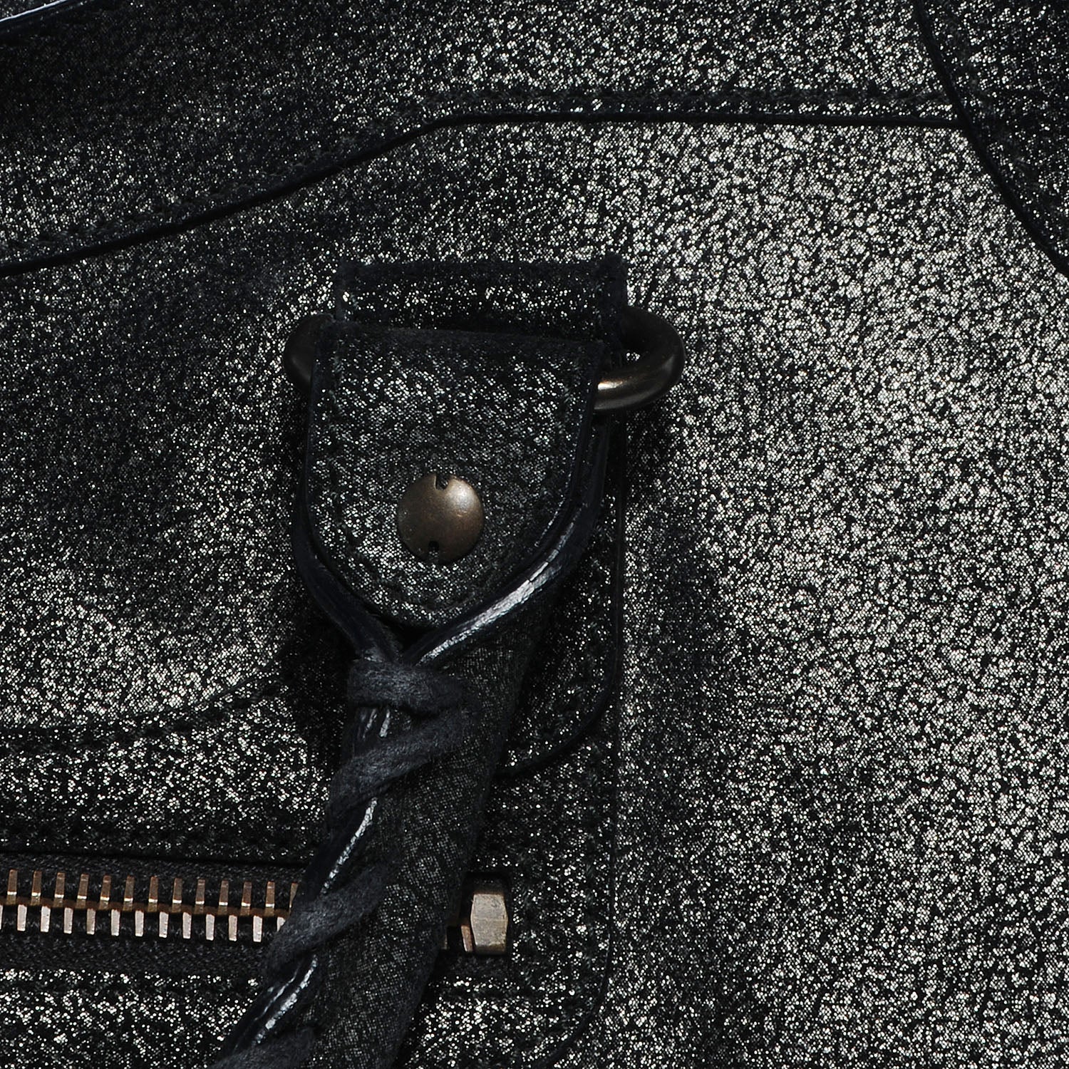 Balenciaga Metallic Craquele Calfskin Classic Hardware City Black 8 of 9