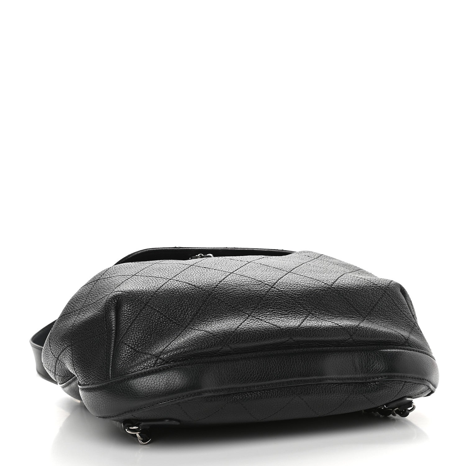 Chanel Grained Calfskin Stitched Flap Drawstring Backpack Black 3 of 10