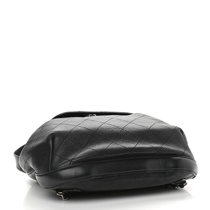 Chanel Grained Calfskin Stitched Flap Drawstring Backpack Black 3 of 10