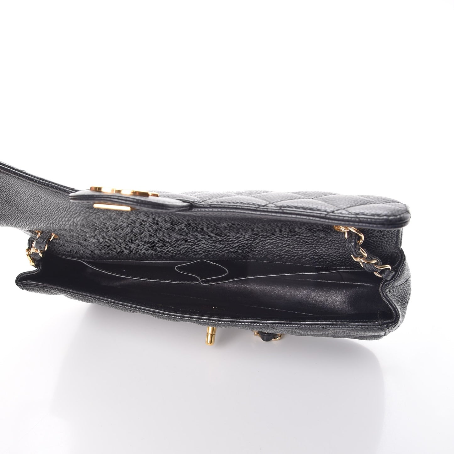 Caviar Quilted East West Flap Black