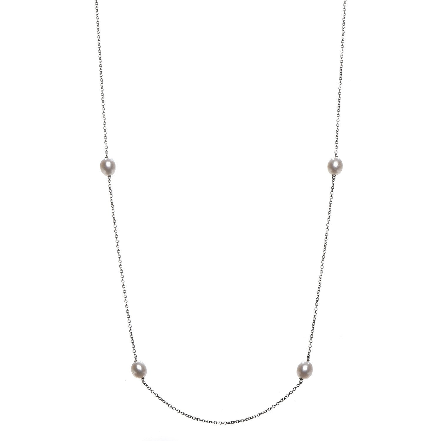 Tiffany Sterling Silver 6mm Elsa Peretti Pearls By The Yard Necklace 1 of 4