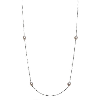 Tiffany Sterling Silver 6mm Elsa Peretti Pearls By The Yard Necklace 1 of 4