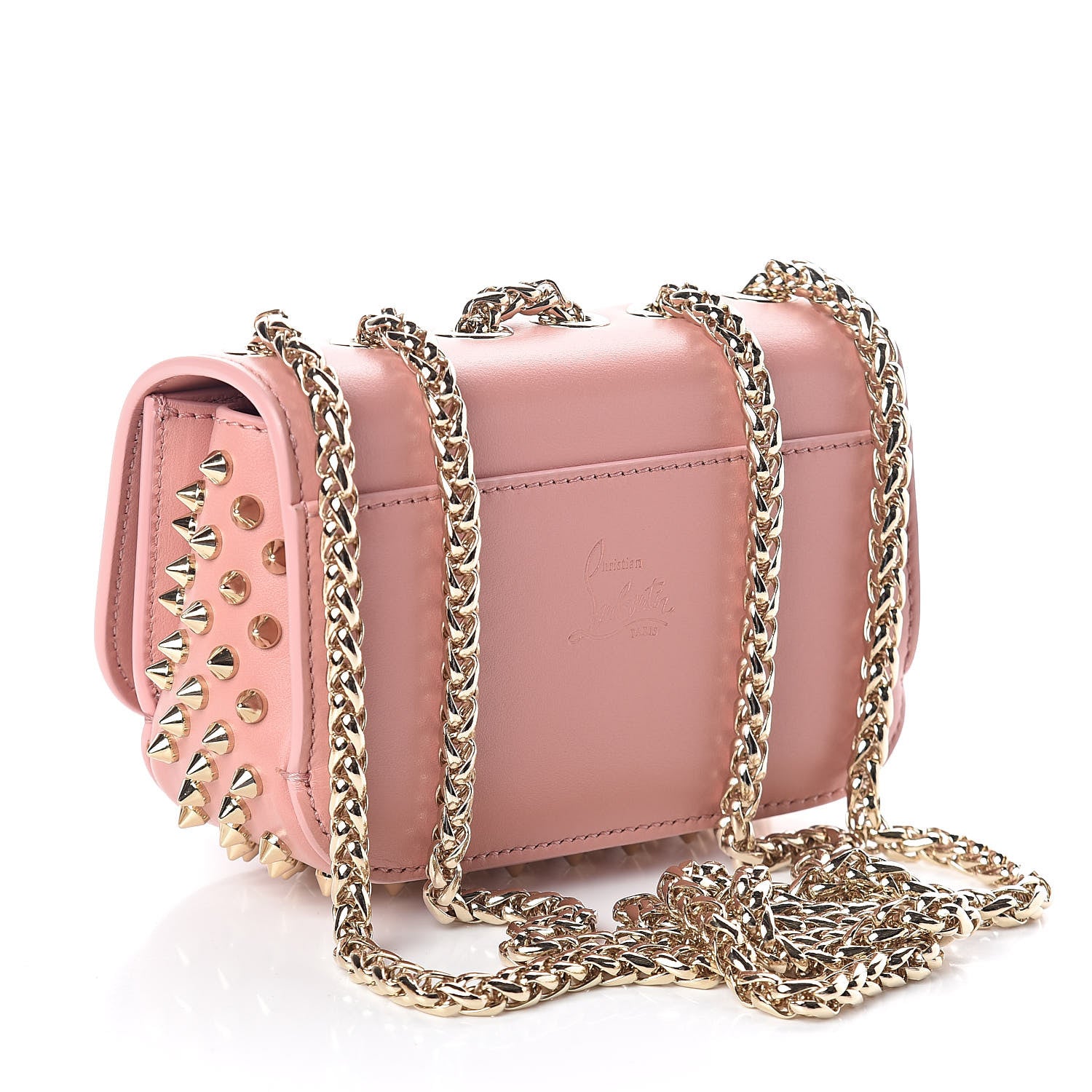 Christian Louboutin Calfskin Spikes Mini Sweety Charity NV Crossbody Bag Ronsard 3 of 8