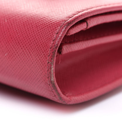 Prada Saffiano Fiocco Bow Flap Wallet Peonia 10 of 11