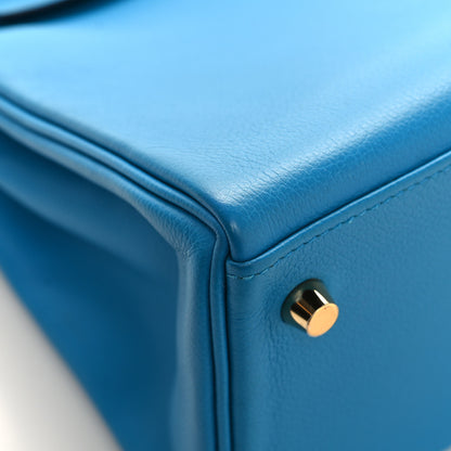 Hermes Evercolor Kelly Retourne 28 Bleu Frida 9 of 13