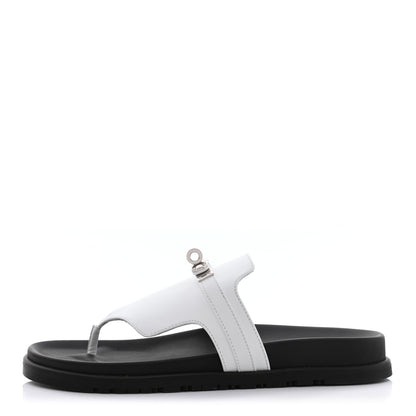 Hermes Calfskin Womens Empire Sandals 40 White 1 of 9