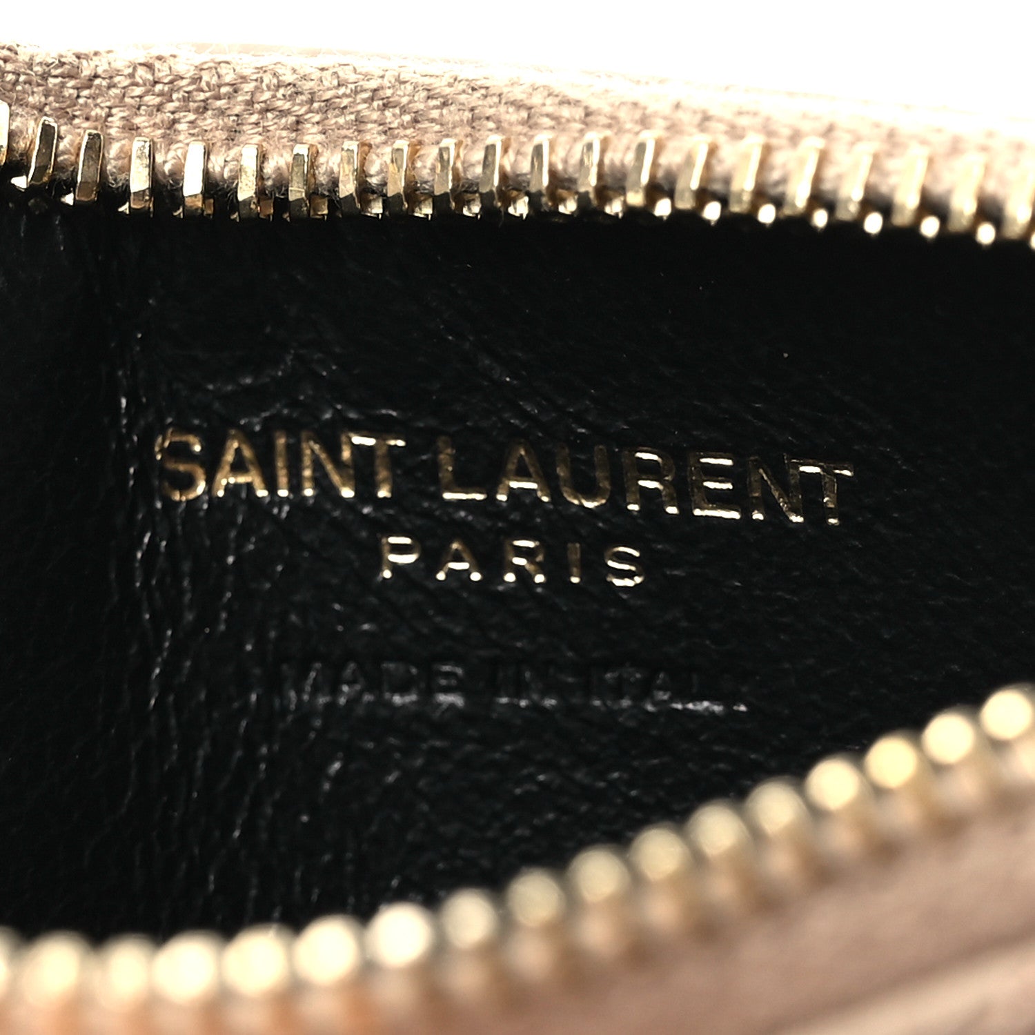 Saint Laurent Monogram Grain de Poudre 5 Fragments Zip Pouch Card Holder Dark Beige 6 of 9