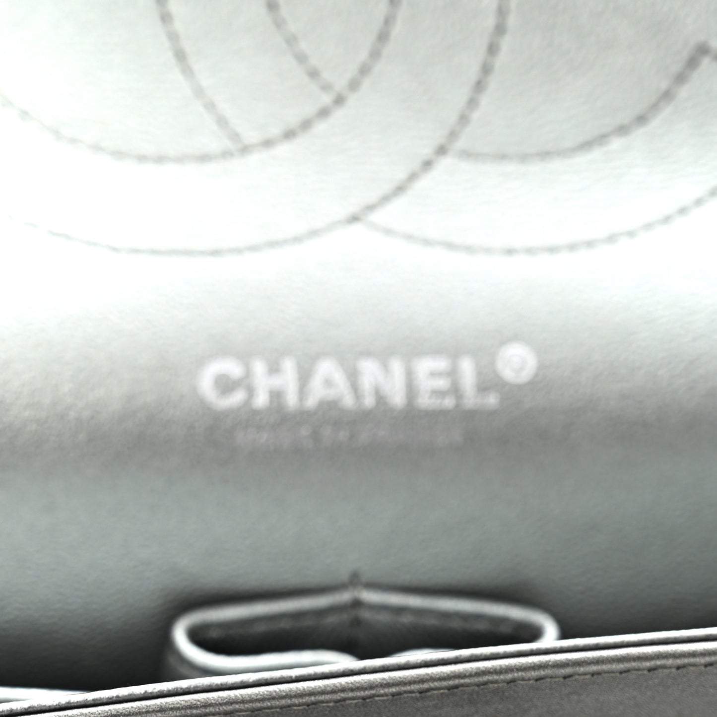 Metallic Calfskin Quilted Jumbo Double Flap Silver