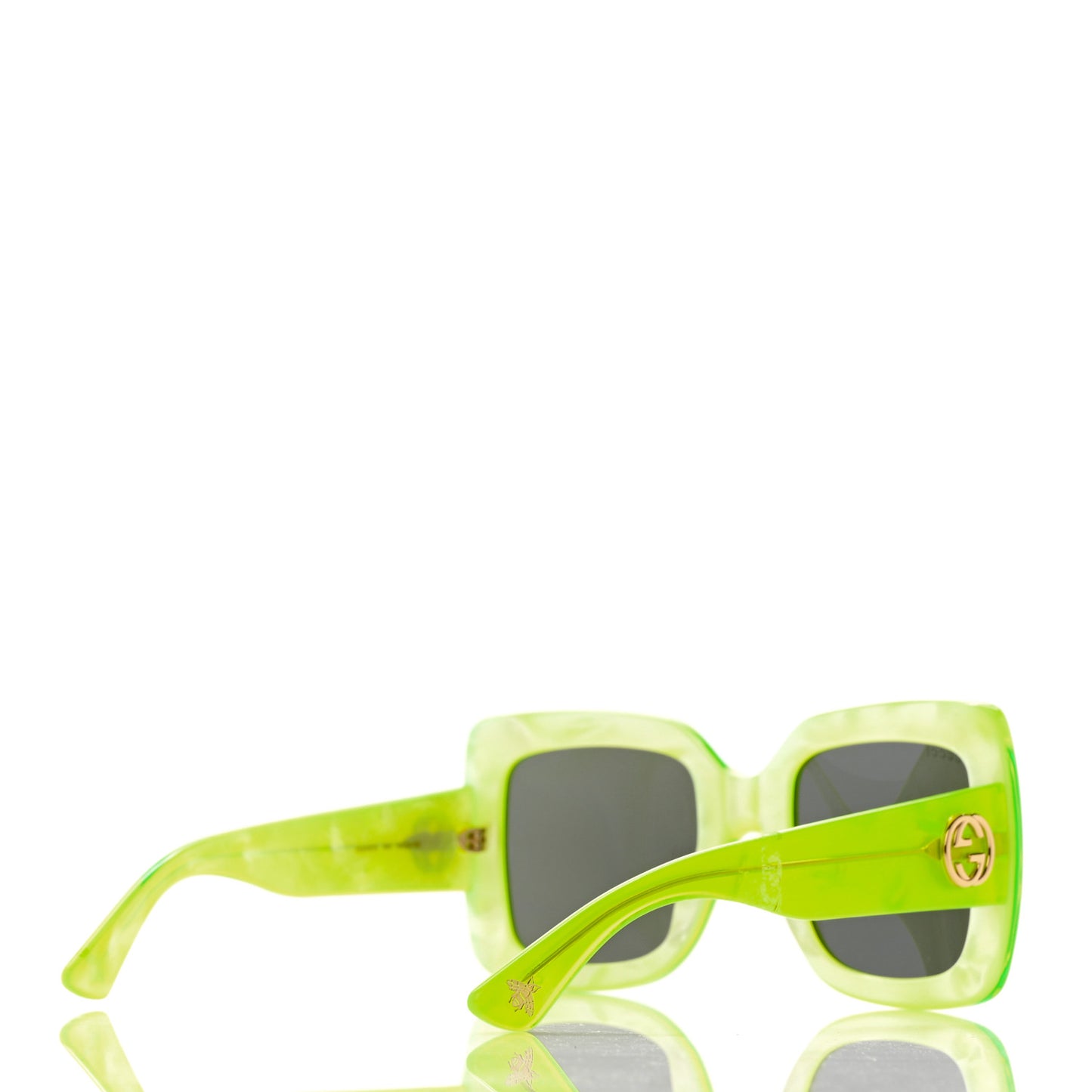 Acetate Square Frame Sunglasses GG0083S Neon Green