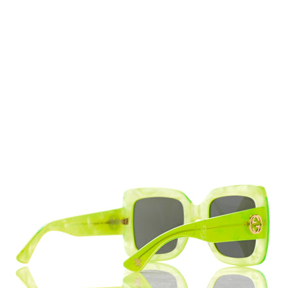 Gucci Acetate Square Frame Sunglasses GG0083S Neon Green 4 of 9