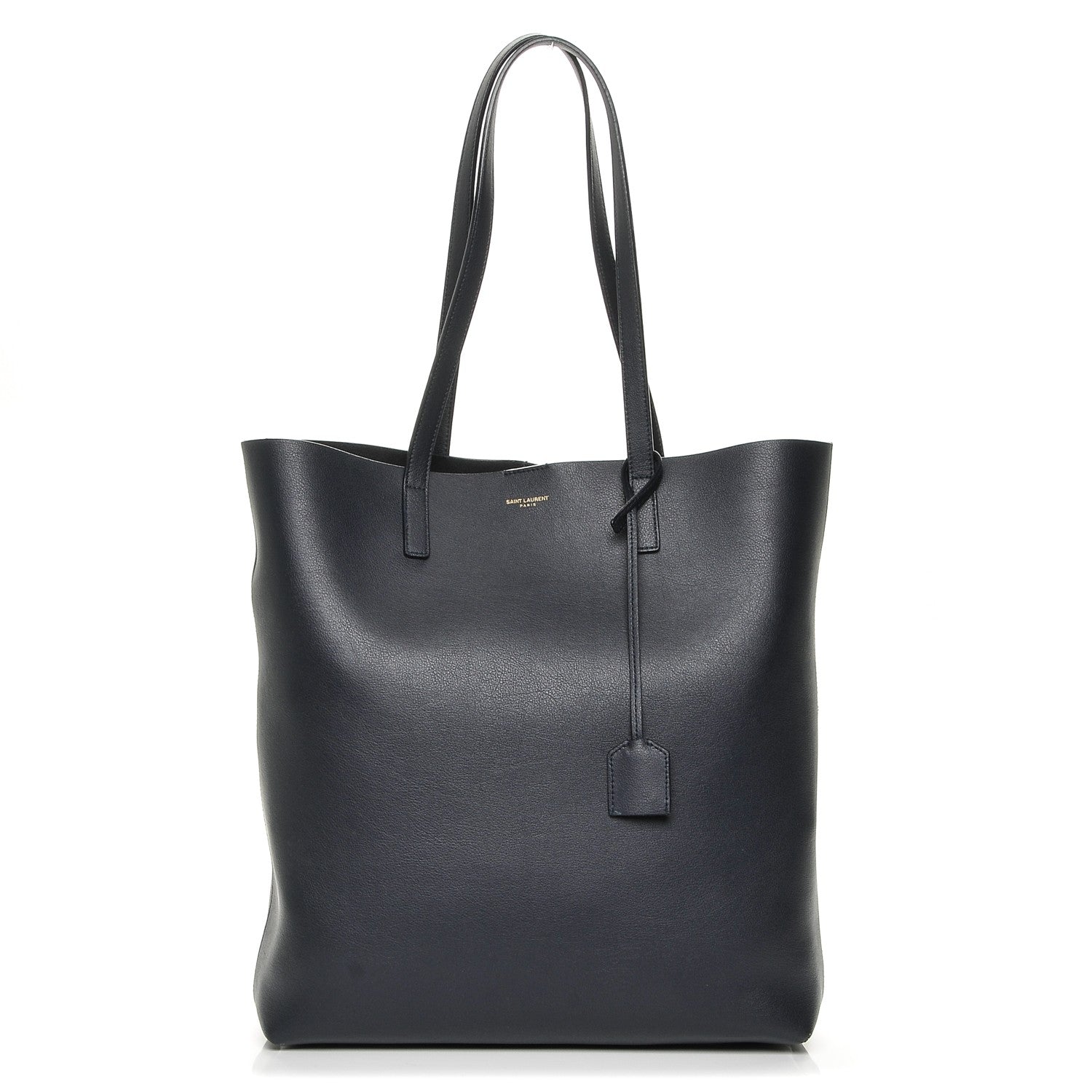Saint Laurent Calfskin Medium Shopping Tote Navy 1 of 8