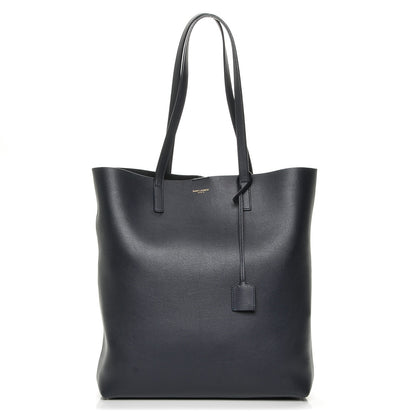 Saint Laurent Calfskin Medium Shopping Tote Navy 1 of 8