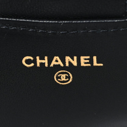 Chanel Lambskin Quilted Top Handle Flap Coin Purse With Chain Black 6 of 12