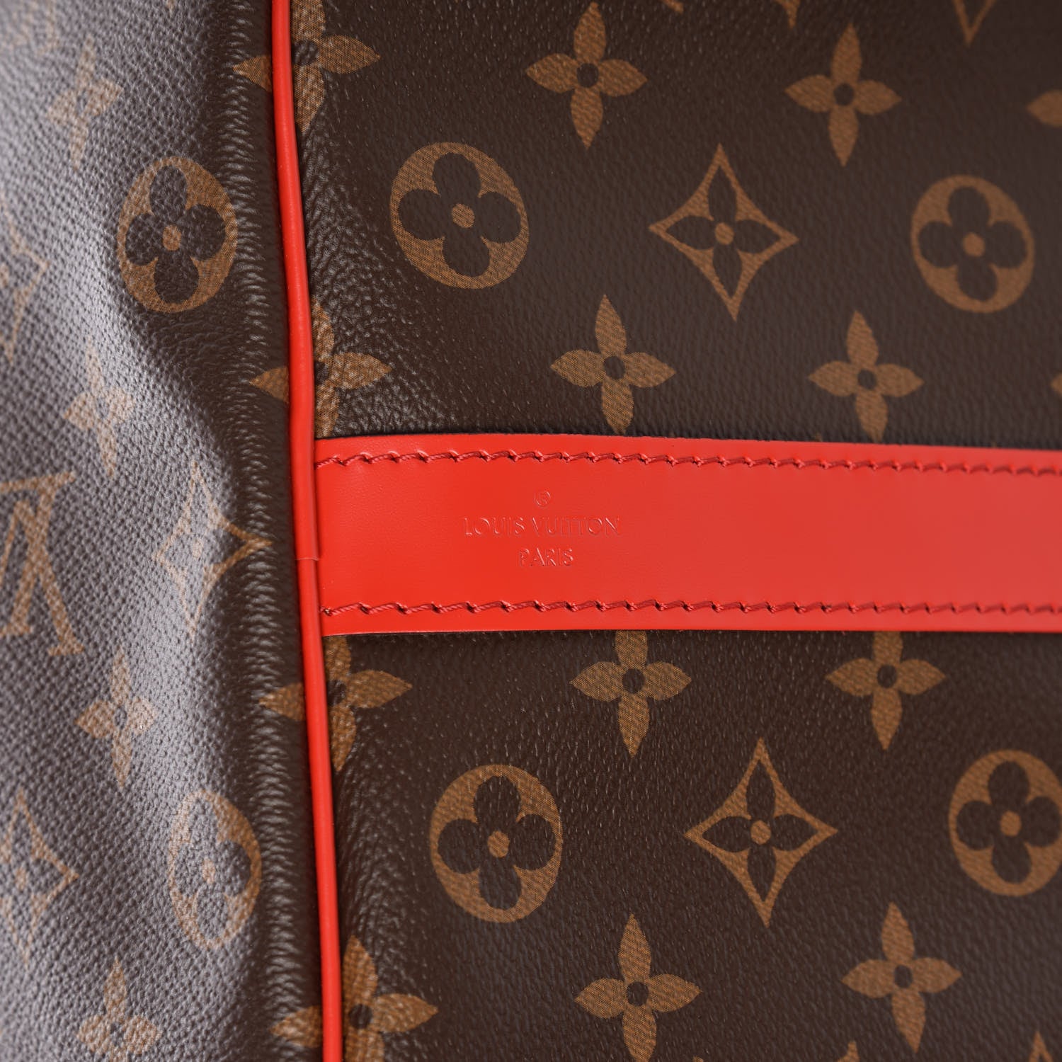 Louis Vuitton Calfskin Monogram Keepall Bandouliere 50 Coquelicot 6 of 10