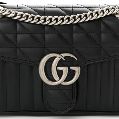 Gucci Calfskin Matelasse Aria Small GG Marmont Shoulder Bag Black 8 of 10