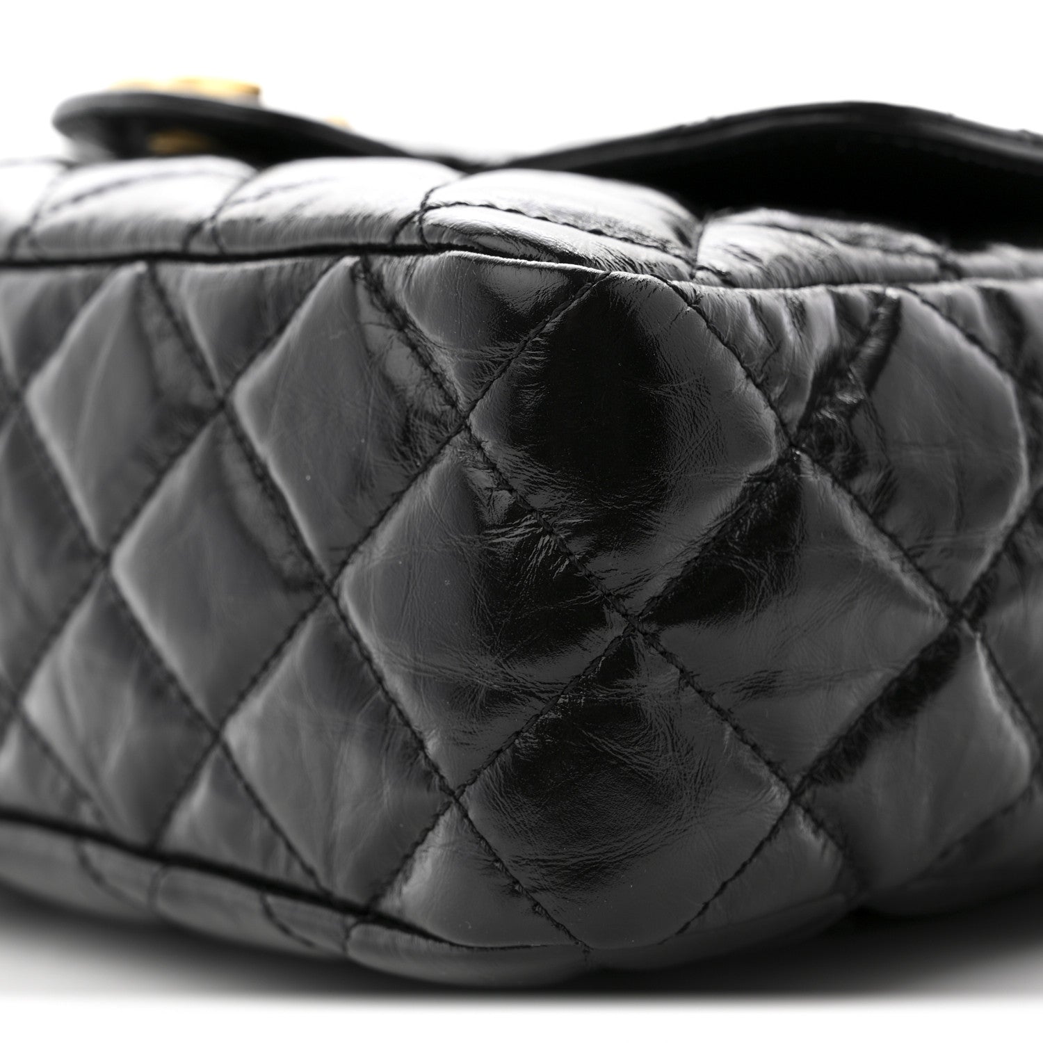 Chanel Shiny Crumpled Calfskin Quilted Wavy CC Hobo Black 10 of 10