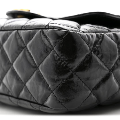 Chanel Shiny Crumpled Calfskin Quilted Wavy CC Hobo Black 10 of 10