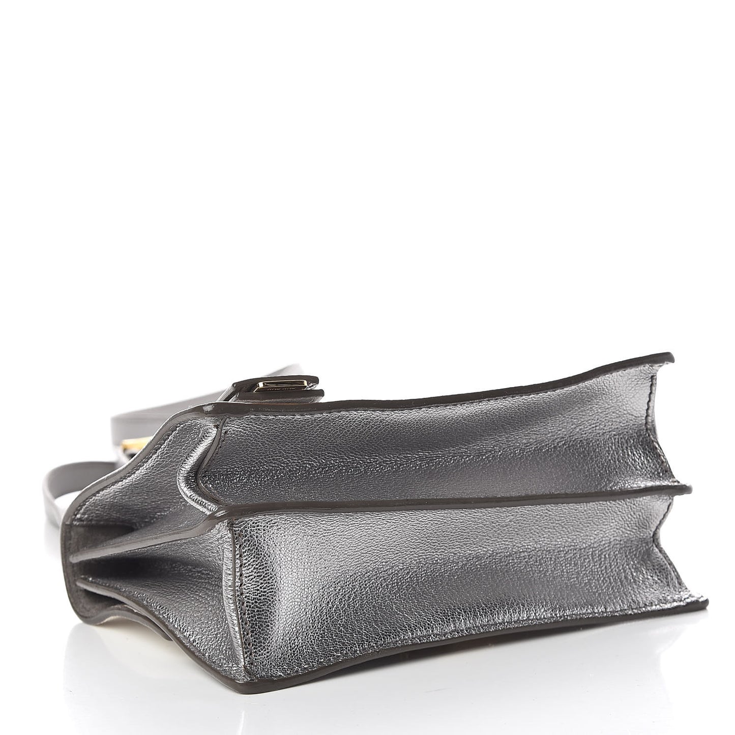 Goatskin Bandoliera Madras Bi-Color Shoulder Bag Chrome White