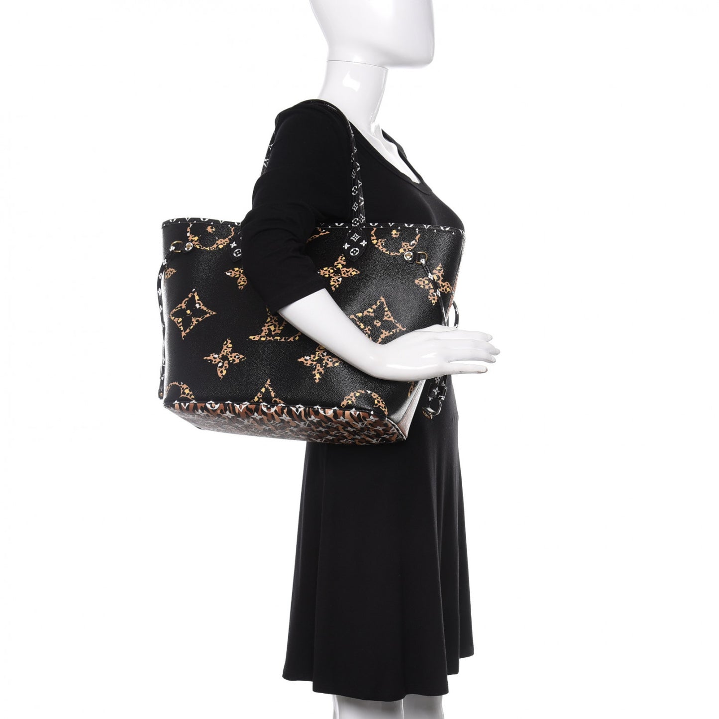 Monogram Giant Jungle Neverfull MM Black