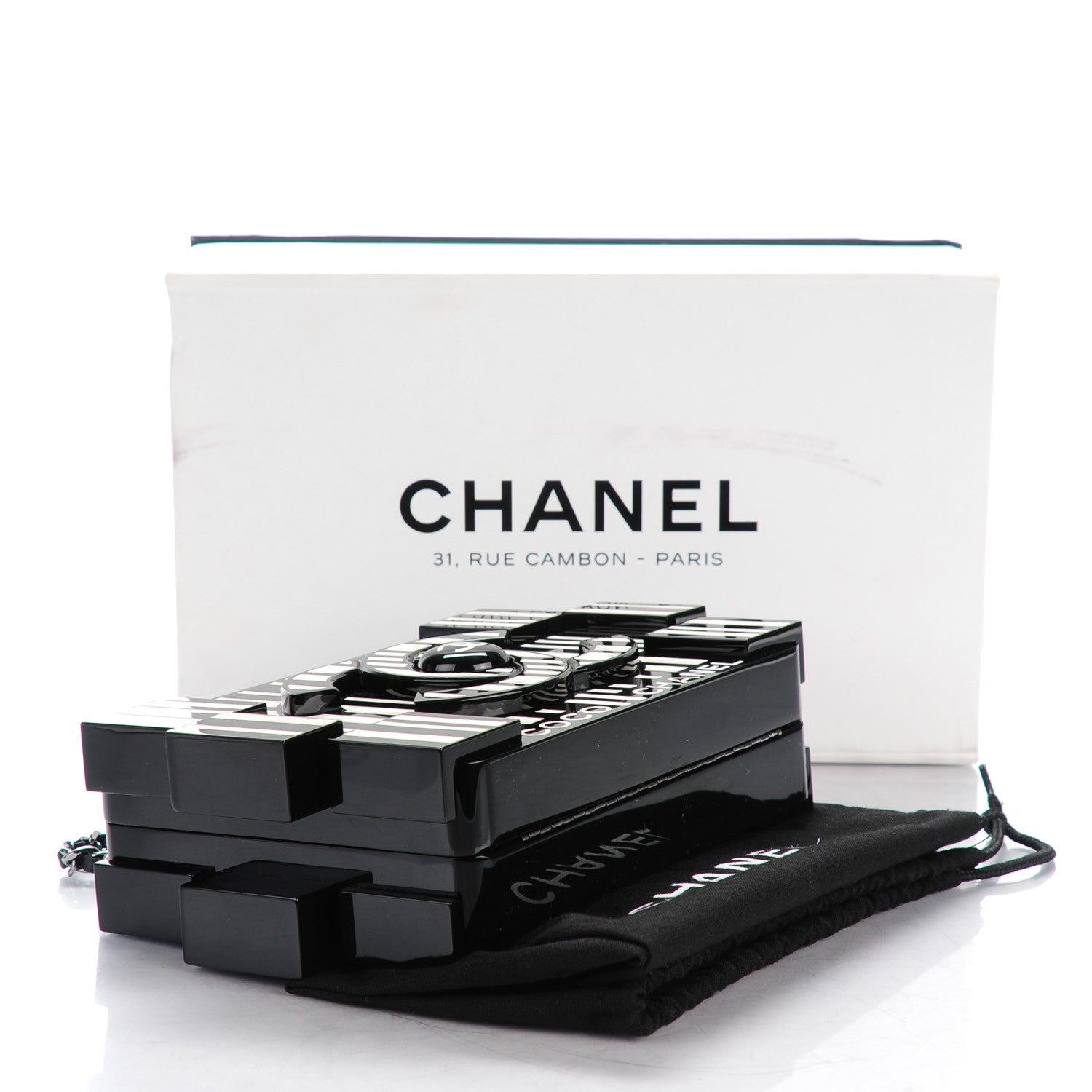 Chanel Plexiglass Barcode Boy Brick Lego Clutch Black 4 of 7