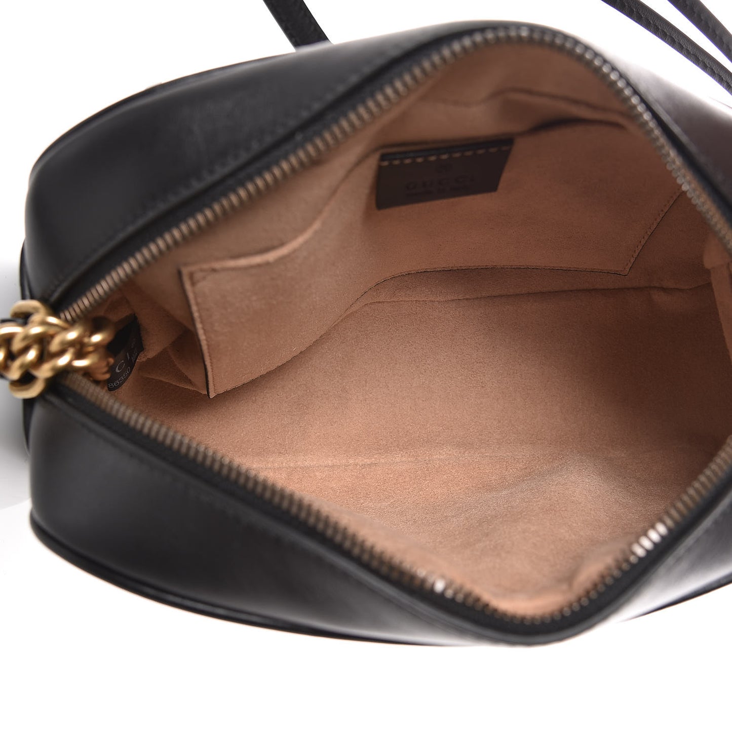 Calfskin Matelasse Small GG Marmont Chain Shoulder Bag Black