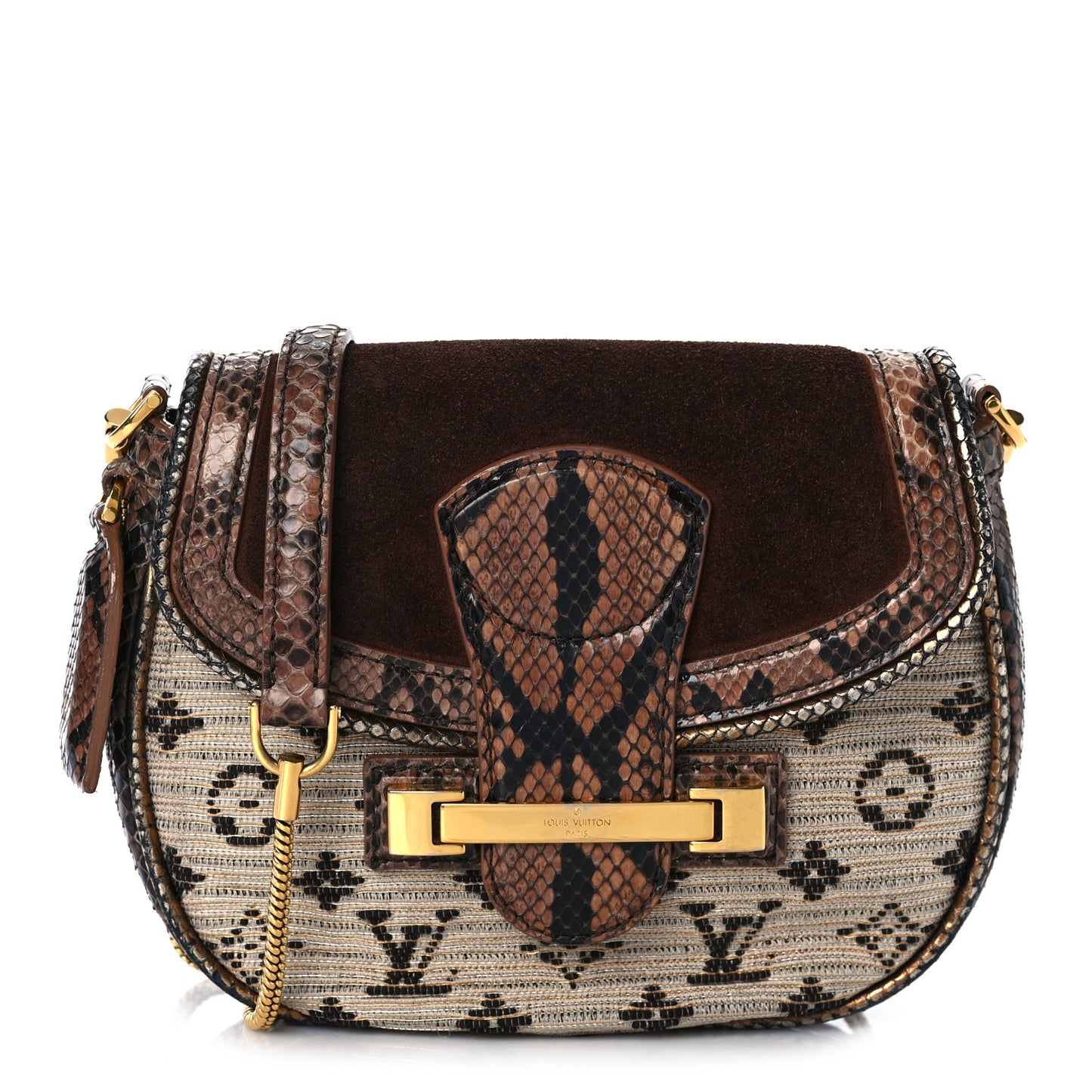 Snakeskin Suede Monogram Empire Ponant Marron