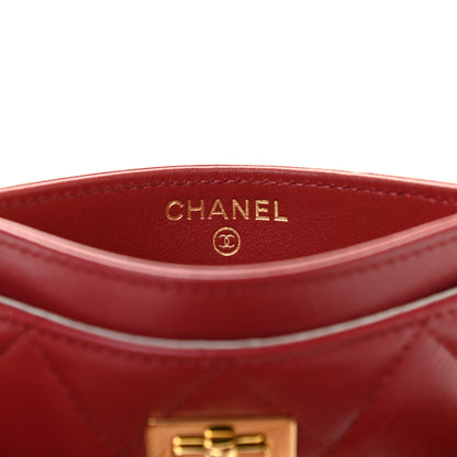 Chanel Aged Calfskin Quilted Reissue Card Holder Red 6 of 11