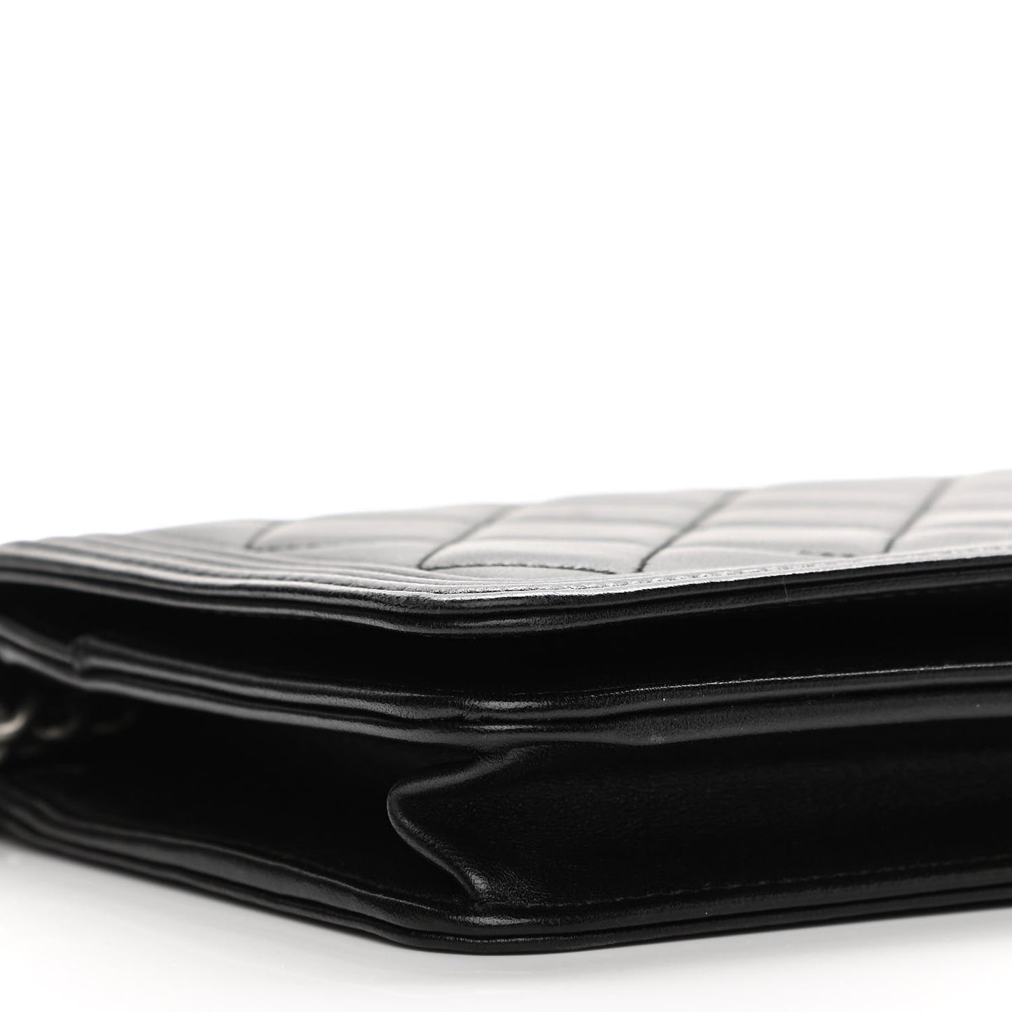 Lambskin Quilted Boy Wallet On Chain WOC Black