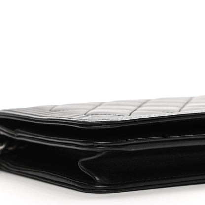 Chanel Lambskin Quilted Boy Wallet On Chain WOC Black 10 of 13