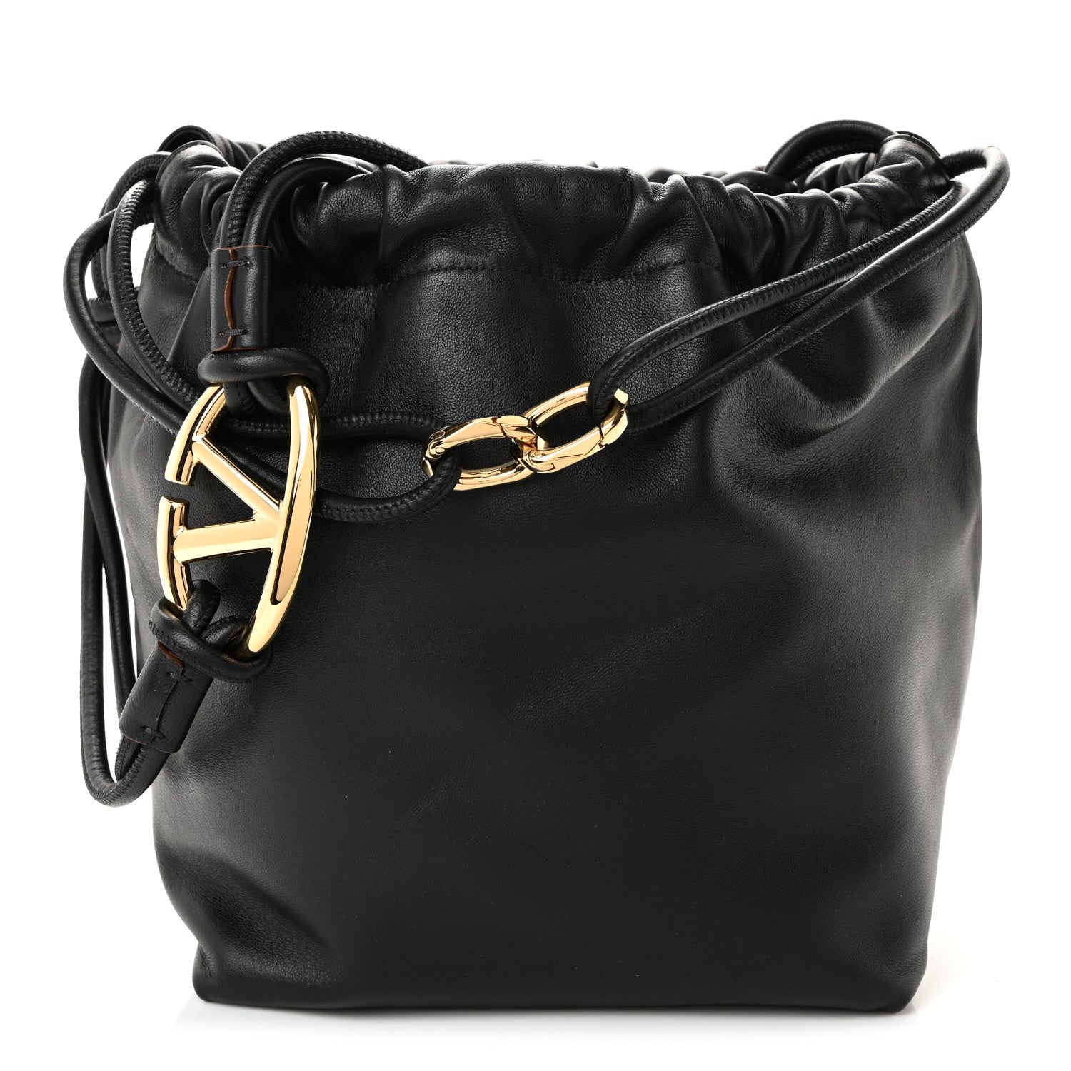 Valentino Garavani Nappa Vlogo Pouf Bucket Bag Black 1 of 9